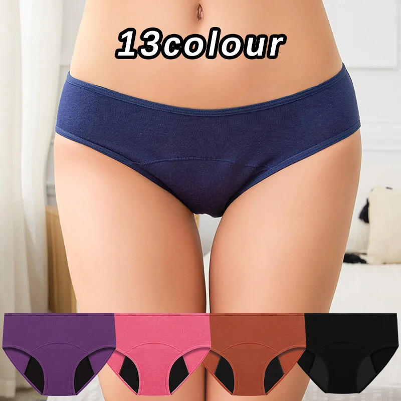 Women Menstrual Period Underpants Ladies Cotton Postpartum Absorbent Leak Proof Panties European Size XS-5XL