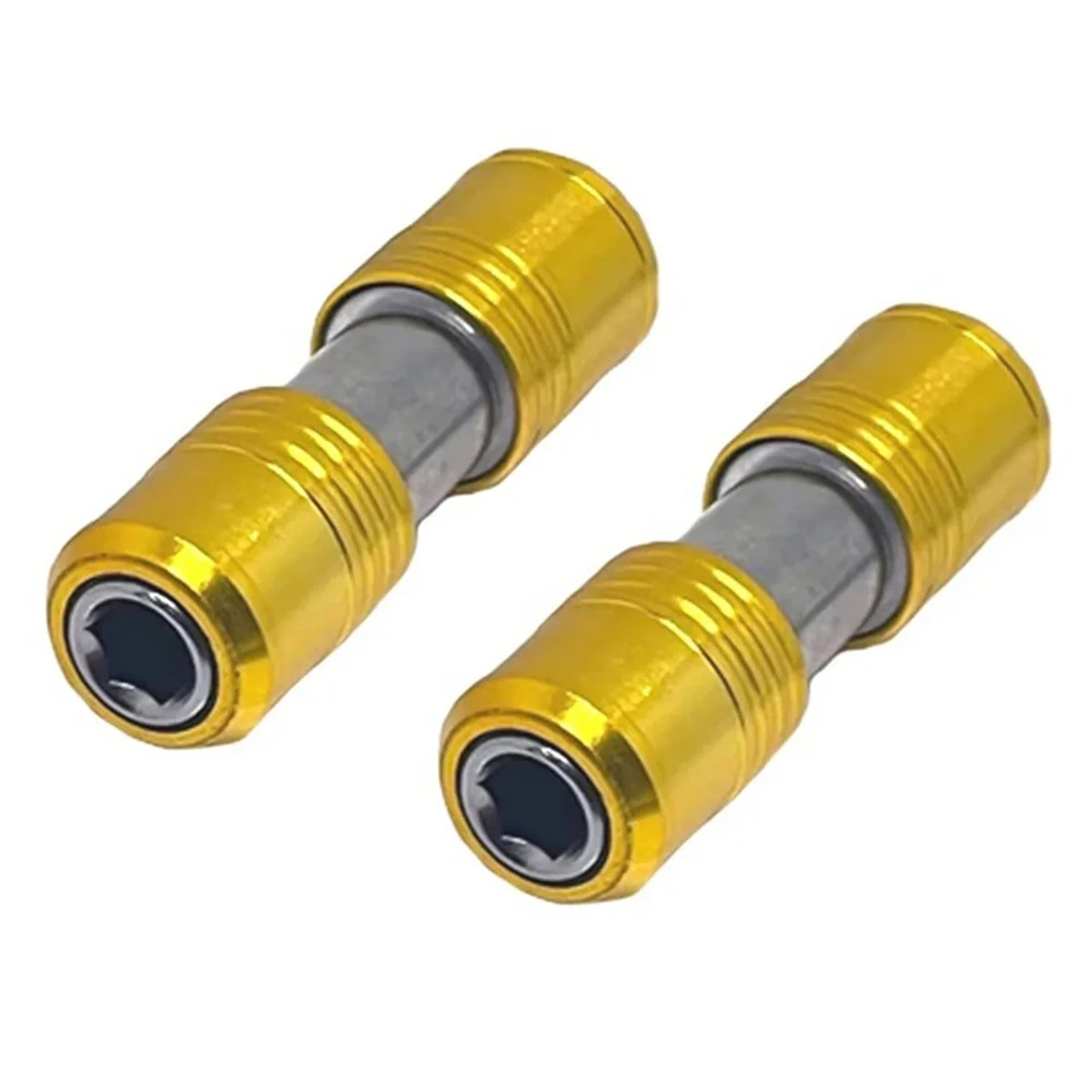 2pcs Portable Screwdriver Bit Holder Double Head Extension Rod Quick Release 1/4inch Hex Screw Adapter Socket