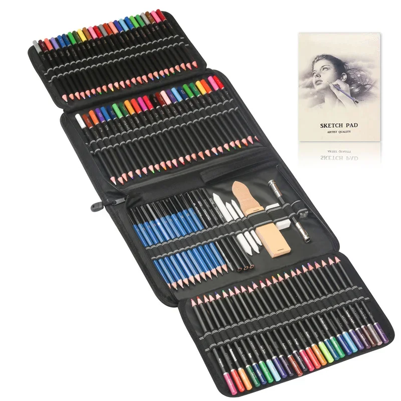 New Semester School Supplies 144 Pcs Set Oily Colored Pencils Suit Professional Art Brushes of Lead Paint Suit Art Supplies