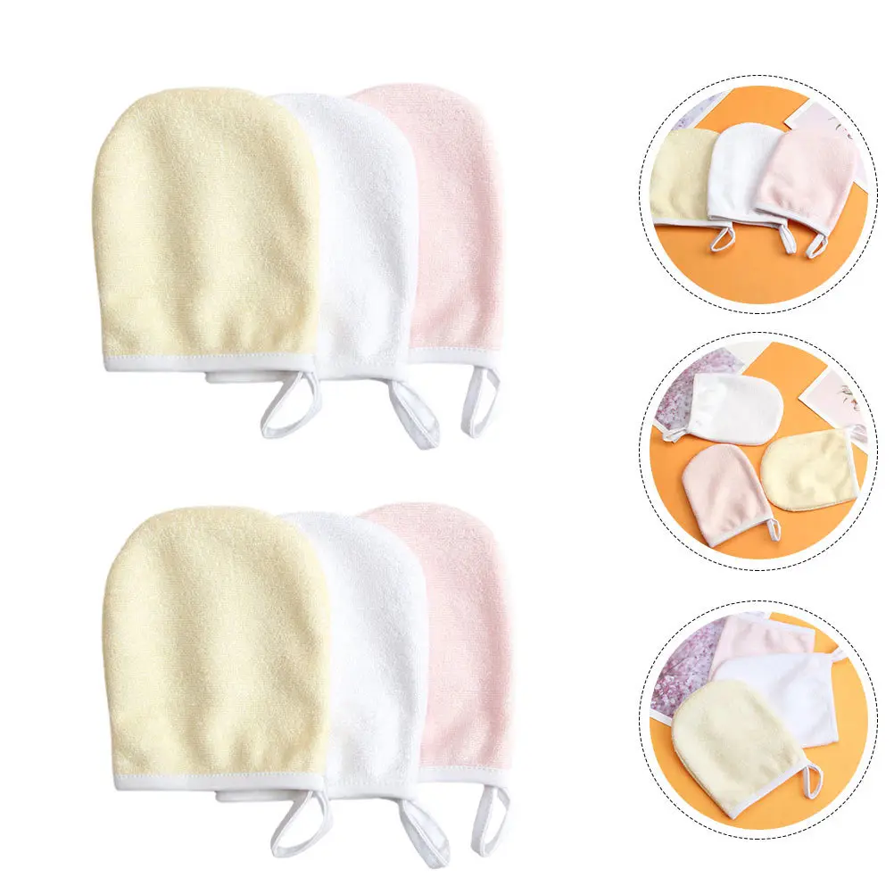 6 Stück wiederverwendbare Make-up-Entfernungspads, sanft auf der Haut, geeignet für Reisen und den täglichen Gebrauch, Geschenke, Gesichtsreinigungspads, Gesichtsreinigungshandschuhe