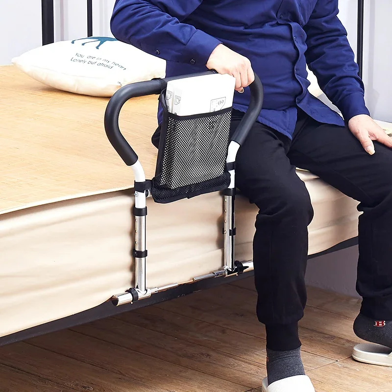 

For Elderly Bedside Guardrail Get Up and Assist Rail Height-adjustable Protection Device Foldable Bed Handrail for Most Bed Type