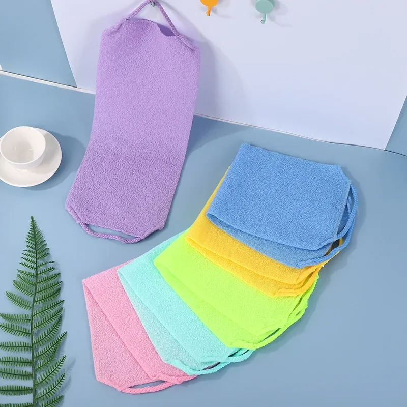 Exfoliating Rubbing Bath Towel Washcloth Elastic Shower Body Scrub Cleaning Massage Bath Towel Strap Body Washing Clean Towel