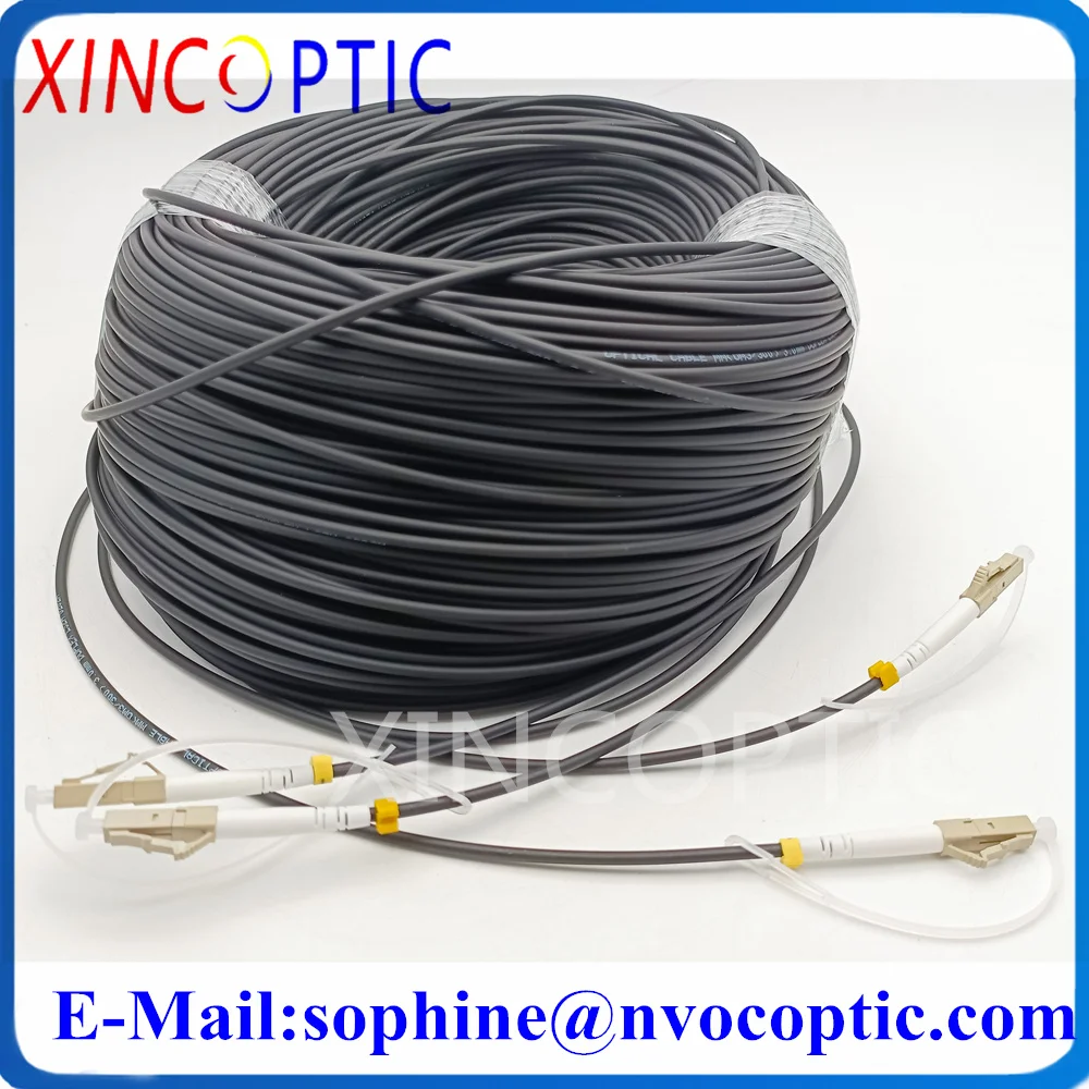 

250M 2Strands MM OM3-300 2Core Outdoor Waterproof DVI LC-LC ST FC SC 3.0mm Fiber Optic Patch Cord Armored CPRI LSZH Black Cable