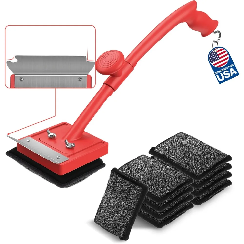 

Grill Brush Bristle Free, Safe Non Metal Wire with Scraper 10 Replacement Heads, Steam Grilling Grate Cleaning Tool, BBQ Cleaner