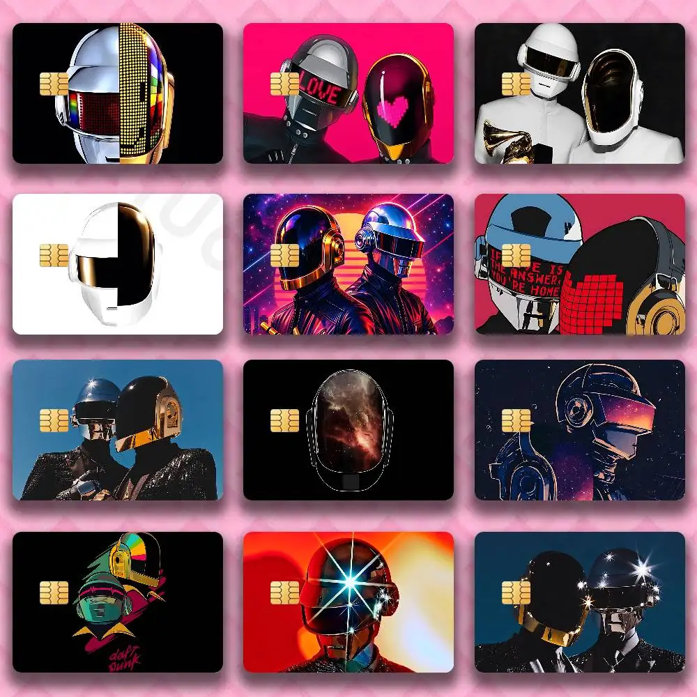 D-Daft P-Punk Band Credit Card Skin Stickers for Bank Card Bus Metro Card Sticker Waterproof Women Gift
