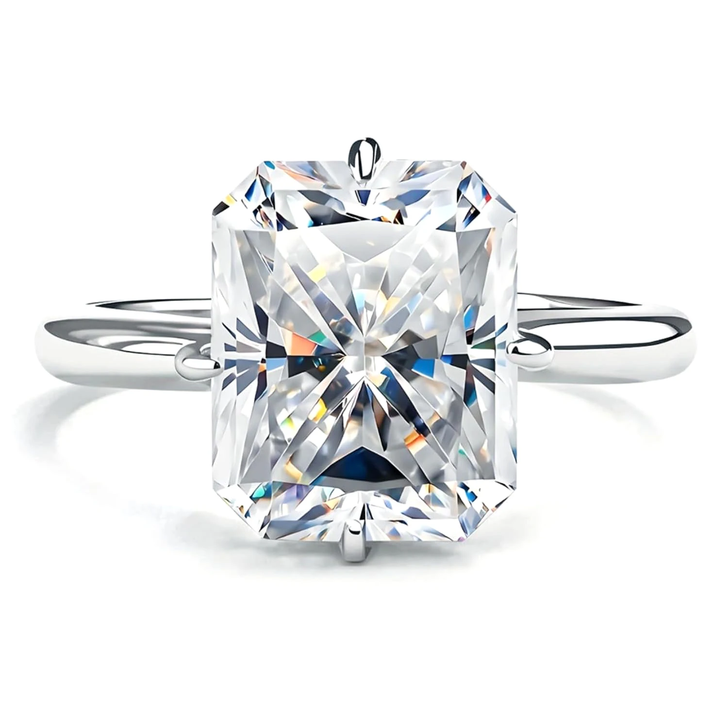 

4ct Moissanite Wedding Ring Women Certificate S925 Sparkling Ice Diamond Ring Jewelry Party Birthday Gift