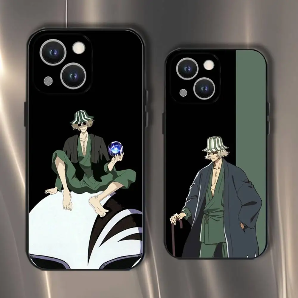 

Kisuke Urahara Bleach Anime Phone Case For iPhone 16,15,14,13,12,11,Pro,XS,Max,XR,Plus,E,SE4,Mini Black Soft Cover