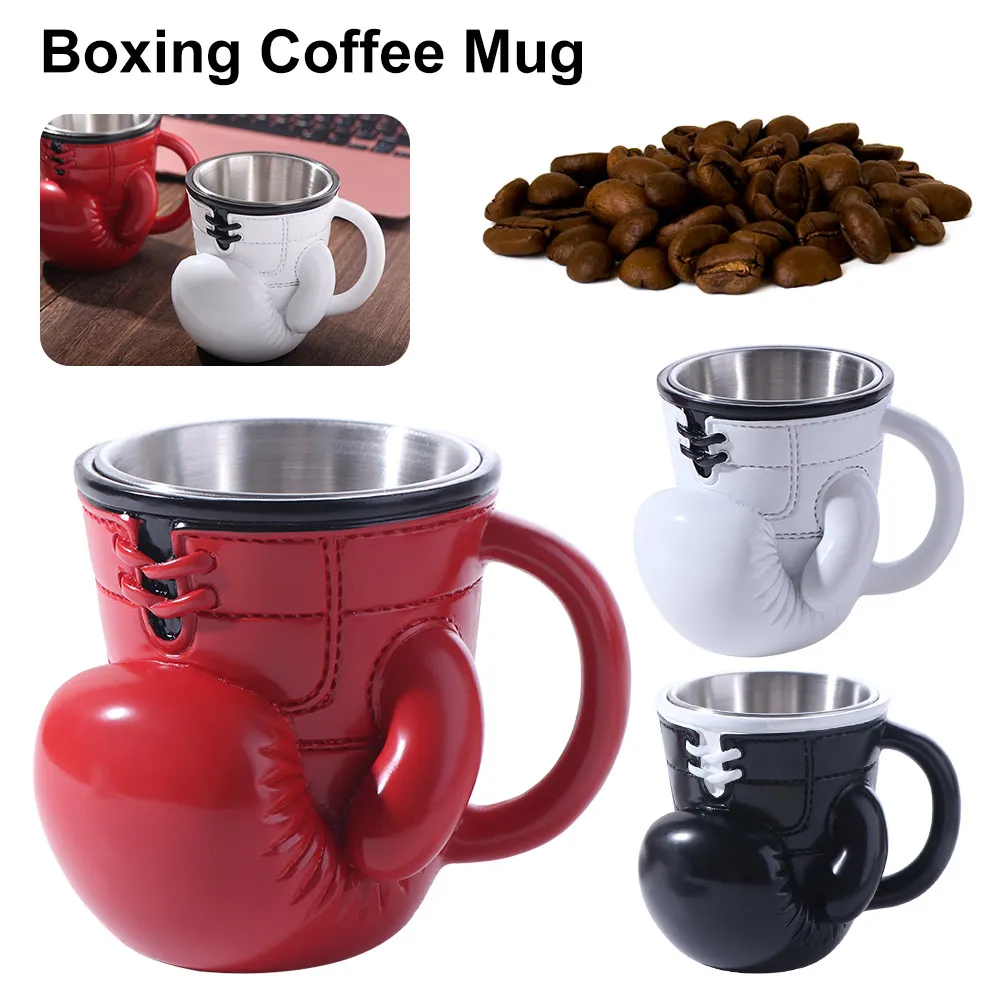 

Resin Material Boxing Glove Mug Themed Design Heat Resist Boxing Coffee Mug Boxing Glove Design Large Capacity Sports Themed Mug