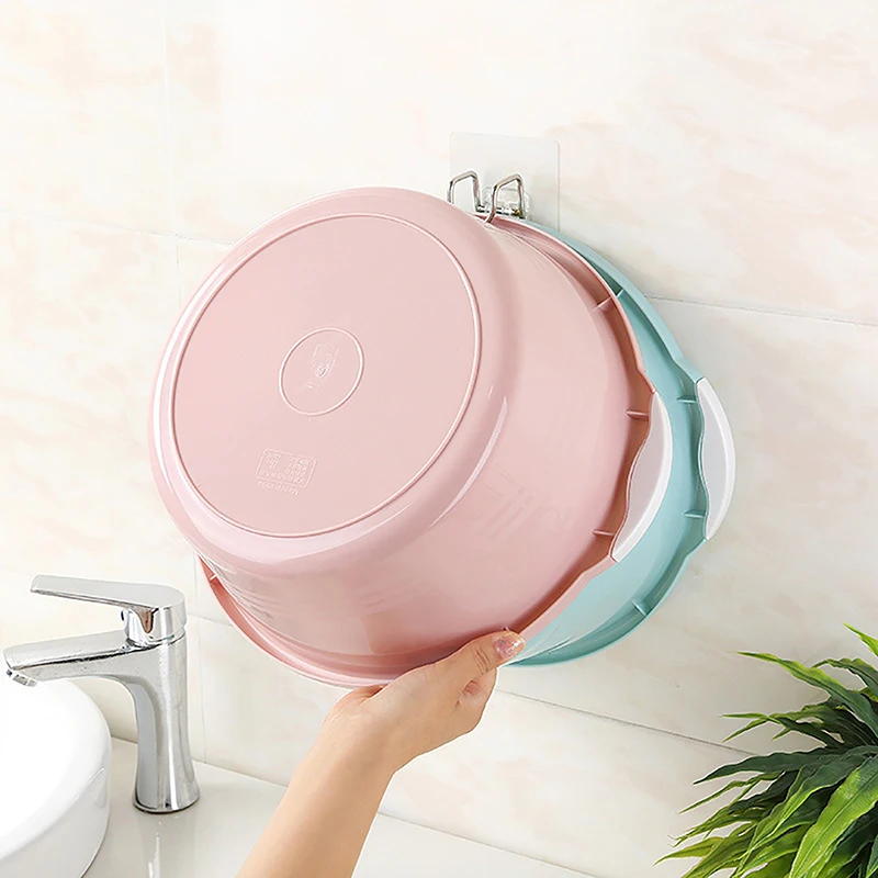 Punch-Free Sticky Bathroom Kitchen Traceless Washbasin Storage Hooks Save Space Organizer Wall Mount Hook Adhesive Storage Rack