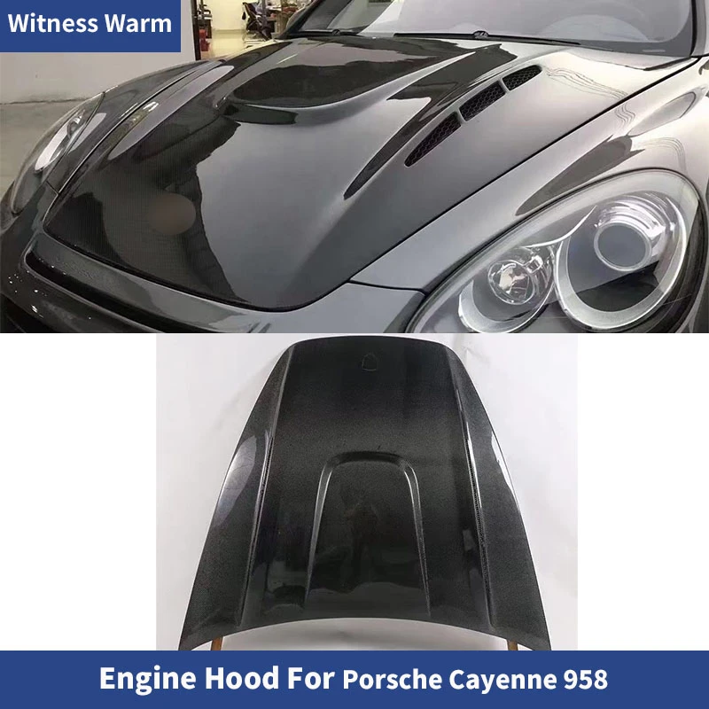 For Porsche 958.1 Cayenne carbon fiber engine bonnet engine Hood for Cayenne 2011 2012 2013 2014 Unpainted FRP engine cover