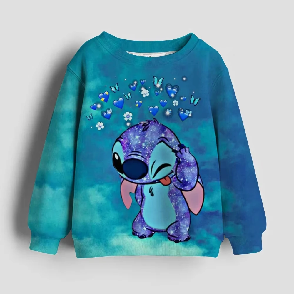 

Disney Classic Children's Clothing Print Girls Short Hoodie Stitch Sportswear Cute Tops Casual New Spring & Autumn Sweatshirt