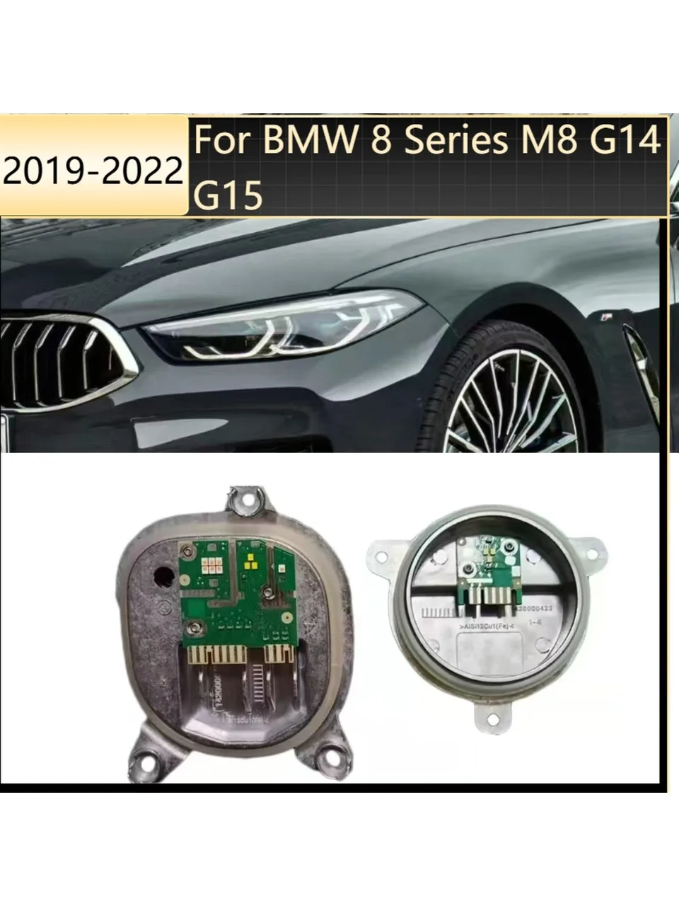 For BMW 8 Series M8 G14 G15 2019-2022 ES Spec OE 63119498647 63119498648 LED Headlight White Angel Eye DRL Module
