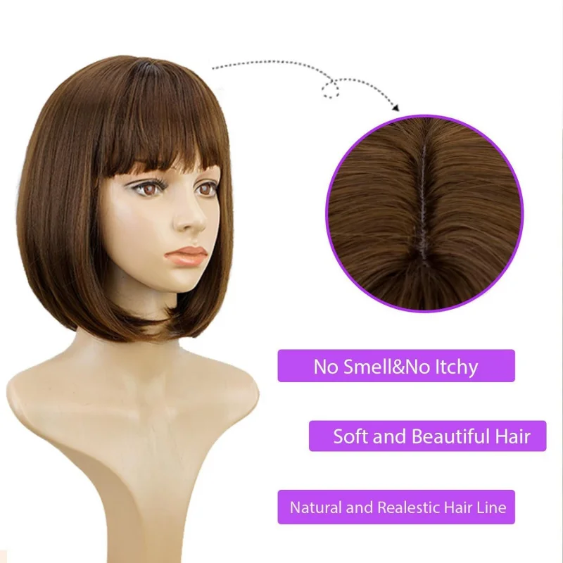 

Daily Black Long Curly Wig with Bangs, Natural and Fluffy, Full Head Wig