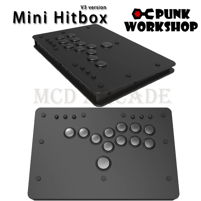 Punk Workshop Mini HitBox SOCD Fighting Stick Controller Mechanical Button For PC/Android/Switch/PS3 Arcade 2024 Latest