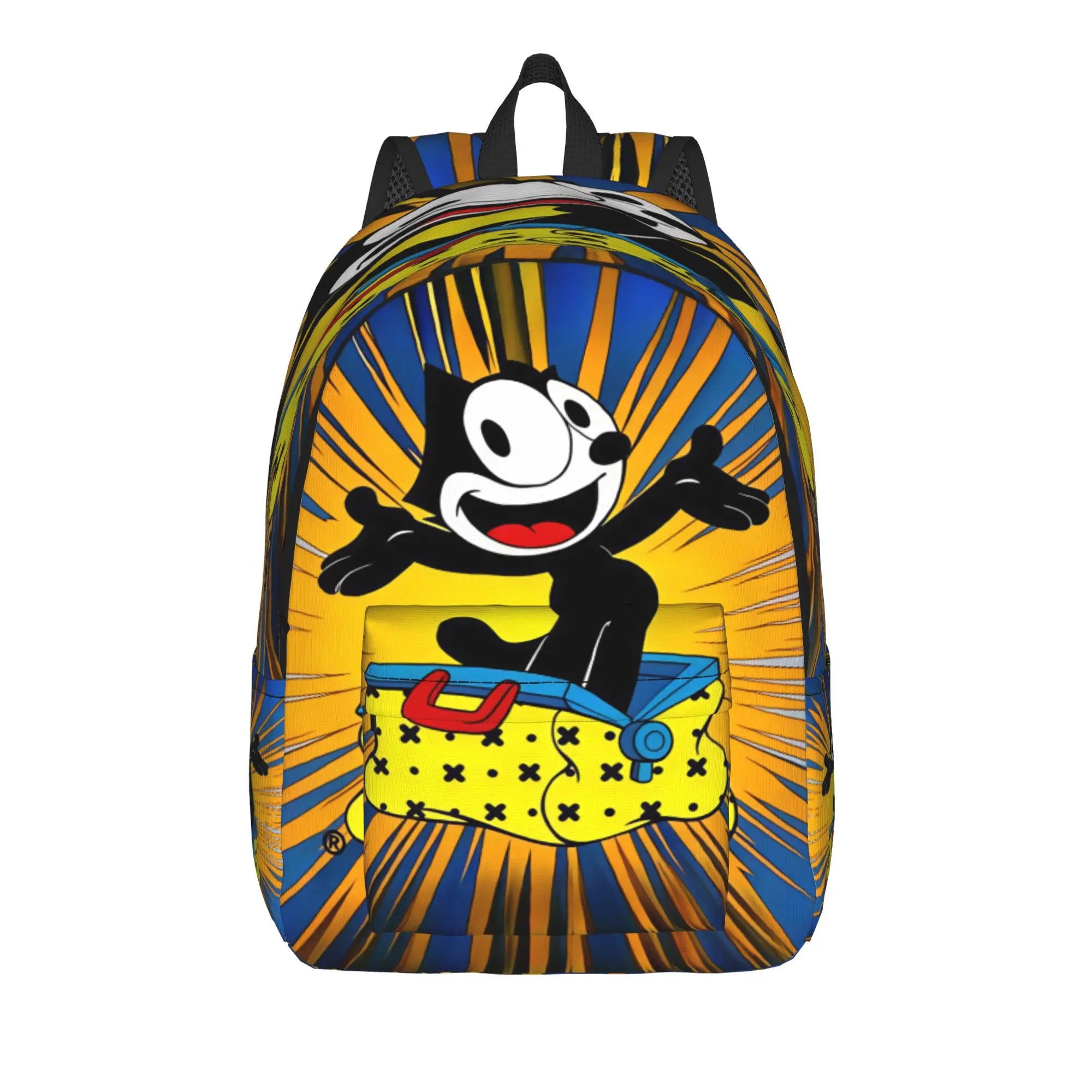 F-Felixs Black Cat Backpack  Camping Backpacks Youth Design Big School Bags Pretty Rucksack