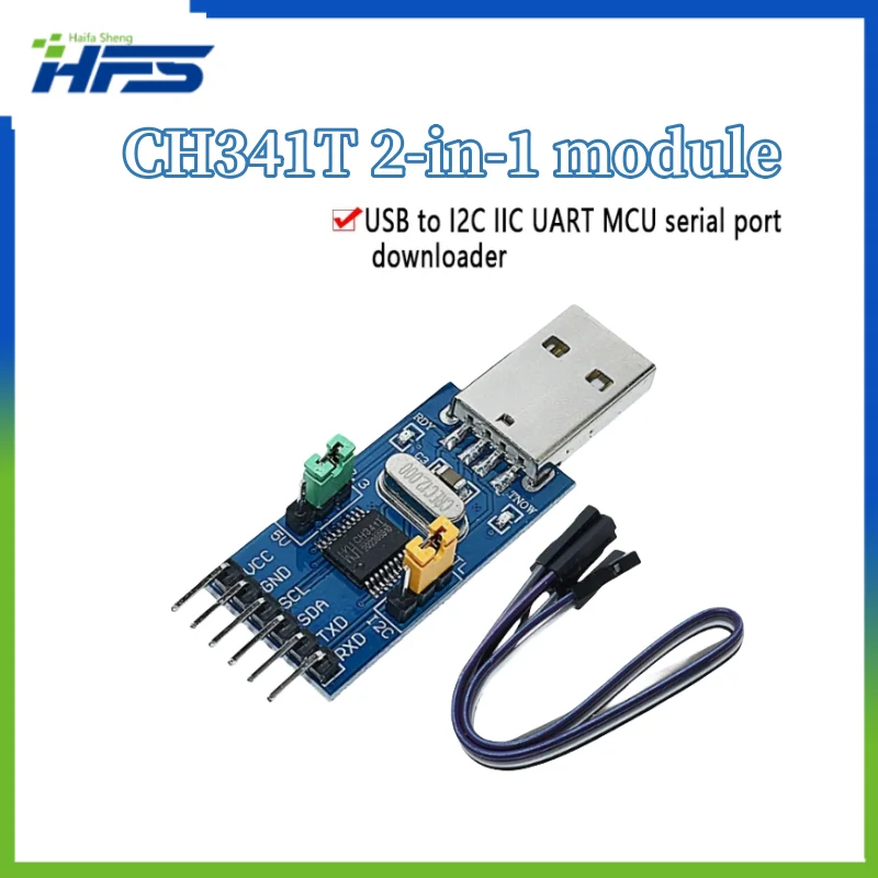 CH341T 2 in 1 Module 3.3V 5V USB to I2C IIC UART USB to TTL Single Chip Serial Download