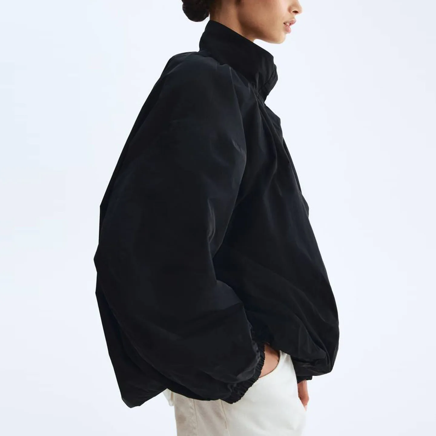 Fashionable Long Sleeve Stand Collar Oversized Outerwear Top Women's Casual Style Autumn New Arrival ZADATA Brand