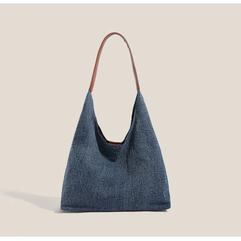 

Fashion Denim Shoulder Bag for Commuting, Hand-held Bucket Bag for Work