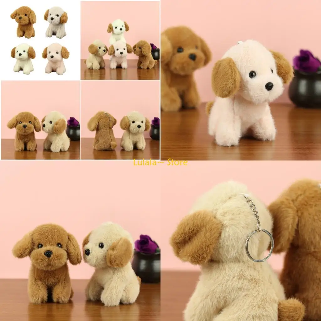 

Y4QA MultiPurpose Stuffed Dog Furry Plush Hanging Toy Safe PP Cotton Ornament for Car Backpack School Bag Decoration