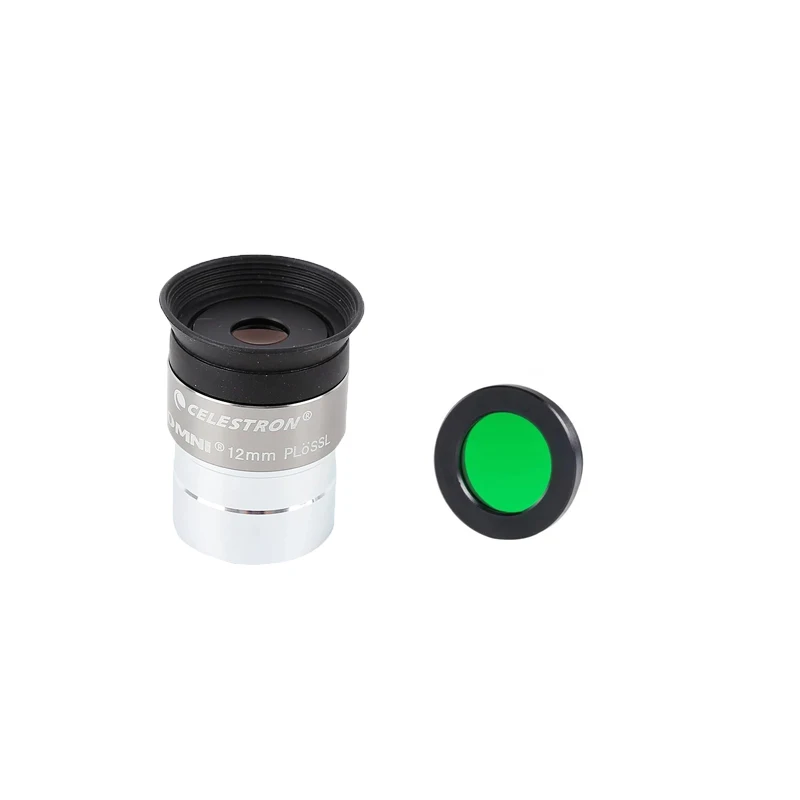 Celestron OMNI 12 mm Plossl-oculair met 1,25 inch Green Moon Planet Filter Telescoopobservatiekit