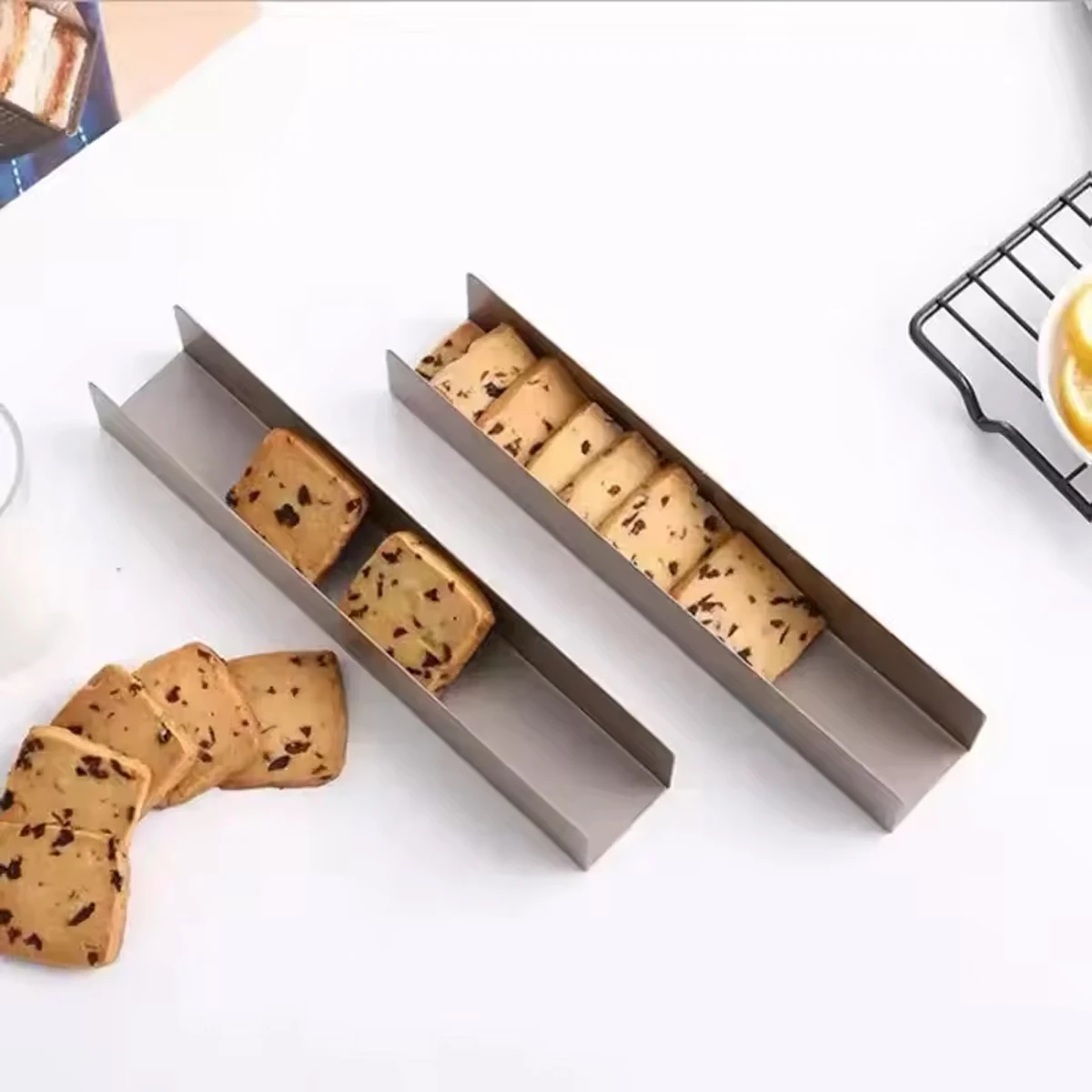1pc - Versatile Non-Stick Pastry Baking Mold - Durable Metal U-Shape & Rectangle Shapes for Cookies and Bread, Ideal for DIY