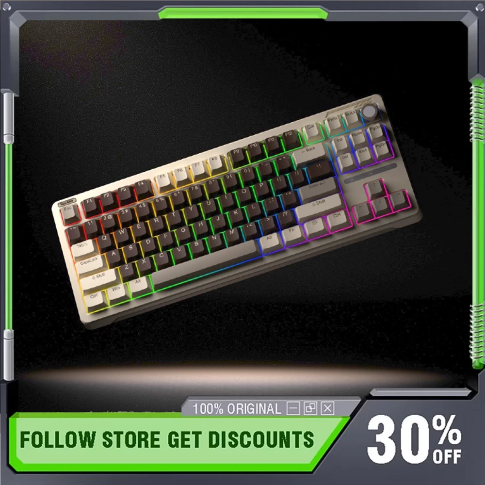 

ILovbee B87 Ретро Беспроводная Bluetooth Механическая Клавиатура RGB HIFI Офисная Игровая Клавиатура Для Киберспорта Аксессуары Для Ноутбуков Подарки