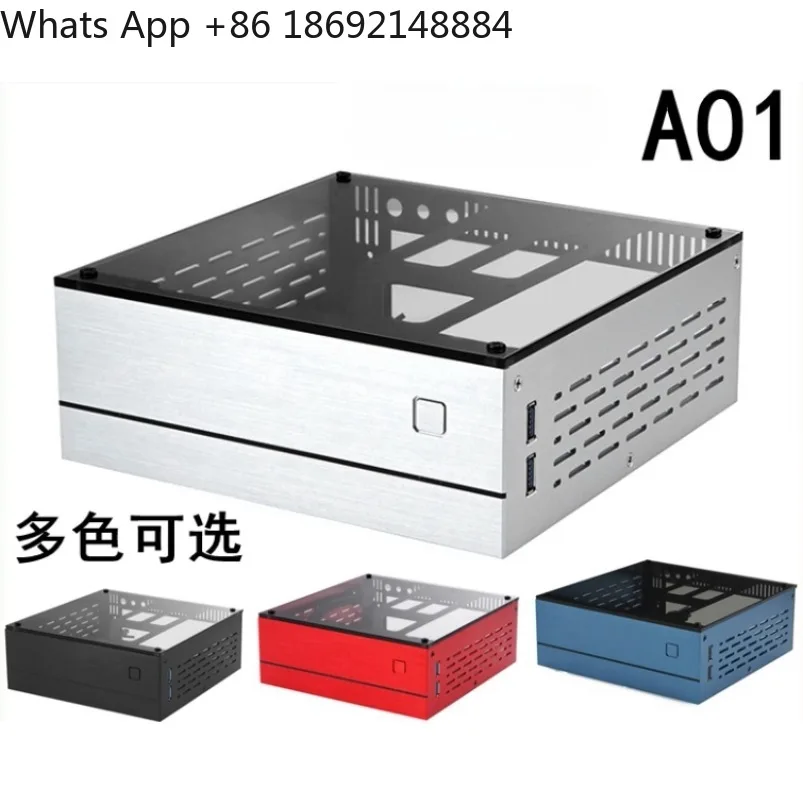 

A01 Side Through Chassis Mini ITX All Aluminum Desktop HTPC Bedroom Living Room Small Chassis