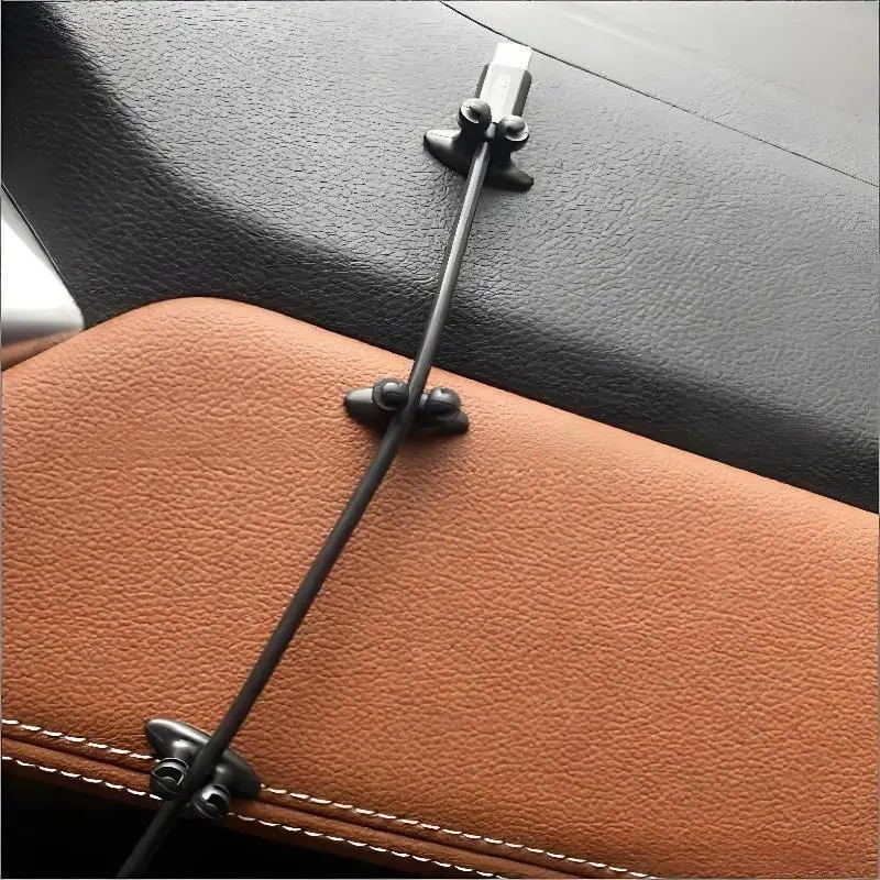 8Pcs Car Dashboard Phone Charger Cable Manager Hook Headphone Line Organizer Clasp Clamp Holder Auto Interior Accessories