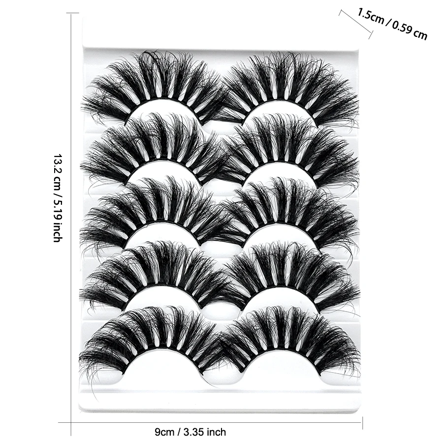 5 pairs of 25mm 8D false eyelashes can be reused, exaggerated fluffy eyelashes, thick and long eyelashes