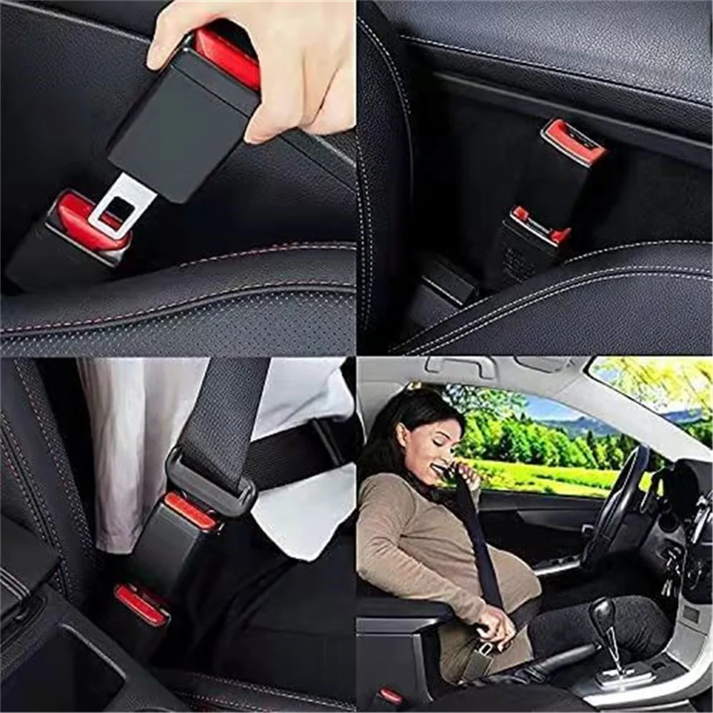 2PCS Car Seat Belt Clip Extender Safety Seatbelt Lock Buckle Plug Thick Insert Socket Extender Safety Buckle