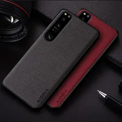Case For Sony Xperia 1 VII 10 VI 5 V IV III II coque simple design lightweight durable solid color textile leather cover