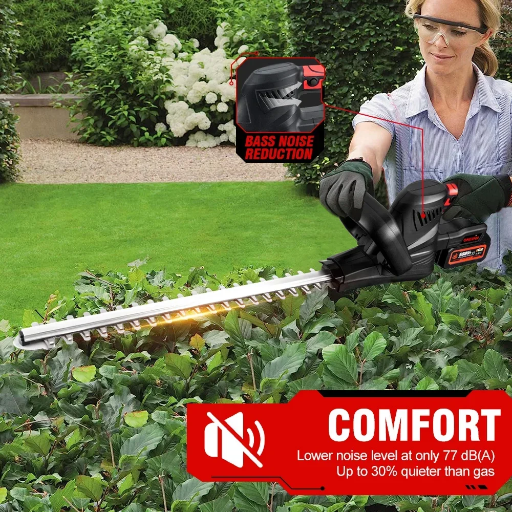 Imagem -05 - Oenvan-cordless Brushless Elétrica Hedge Trimmer Cortador de Grama Garden Tool Pruner Grama Makita 18v Bateria 2000w
