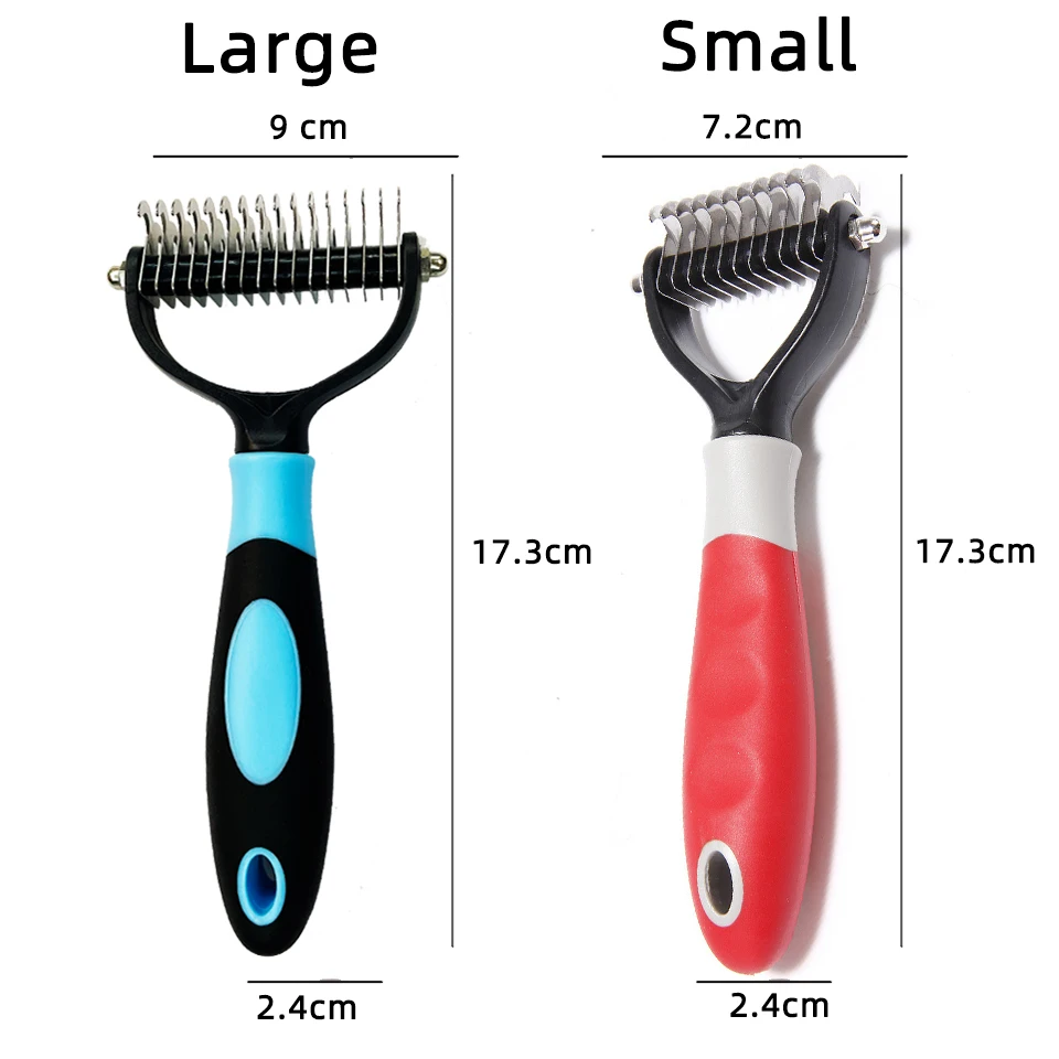 Professional Pet Deshedding Brush 2 Sided Dematting Dog Comb Cat Brush Rake Puppy Grooming Tools Pet fur Remover Dog Accessories