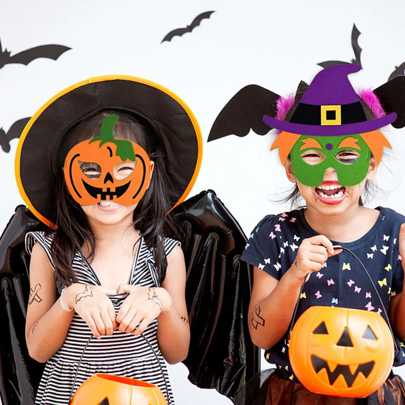 Halloween Dynia Duch DIY Maska Dzieciฤcy Festiwal Duchรณw Impreza Makijaลผ Taniec Rekwizyty Dekoracje Halloween Materiaลy Filcowa maska na oczy