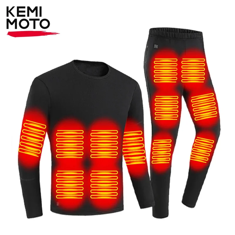 

Winter Heated Underwear Suit Men Women 28 22 Areas USB Thermal Heating Soft Cotton Top Pants for ATV UTV Outdoor Warm Gear