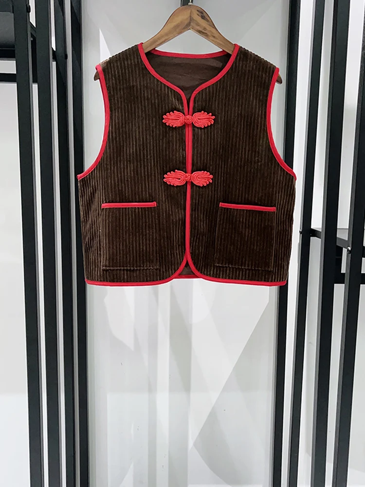 

Французский хлопковый круглый жилет Ne ort, женский бархатный новогодний жилет на пуговицах с вышивкой Faion Le, весна 2026