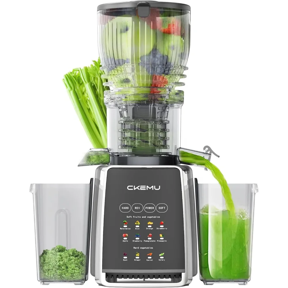 

Соковыжималка холодного отжима, соковыжималка с широкой подачей 5,8, высокая производительность сока, соковыжималка с медленным жеваниям для целых овощей и