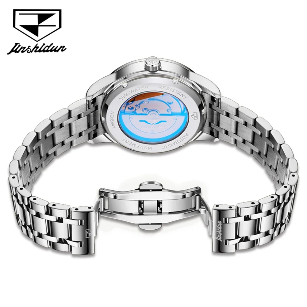 JSDUN Luxury Brand Men Watch High Quality Fashion Automatic Mechanical Watch for Men Stainless Steel Waterproof Wrist Watch Men