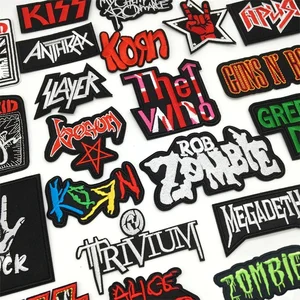 Band Rock Patch untuk Pakaian Musik Logam Punk Patch Appliques Besi Pada Lencana Pakaian Stiker DIY Jahit Embroideriy Stripes 10 patch musik penjualan terbaik - №