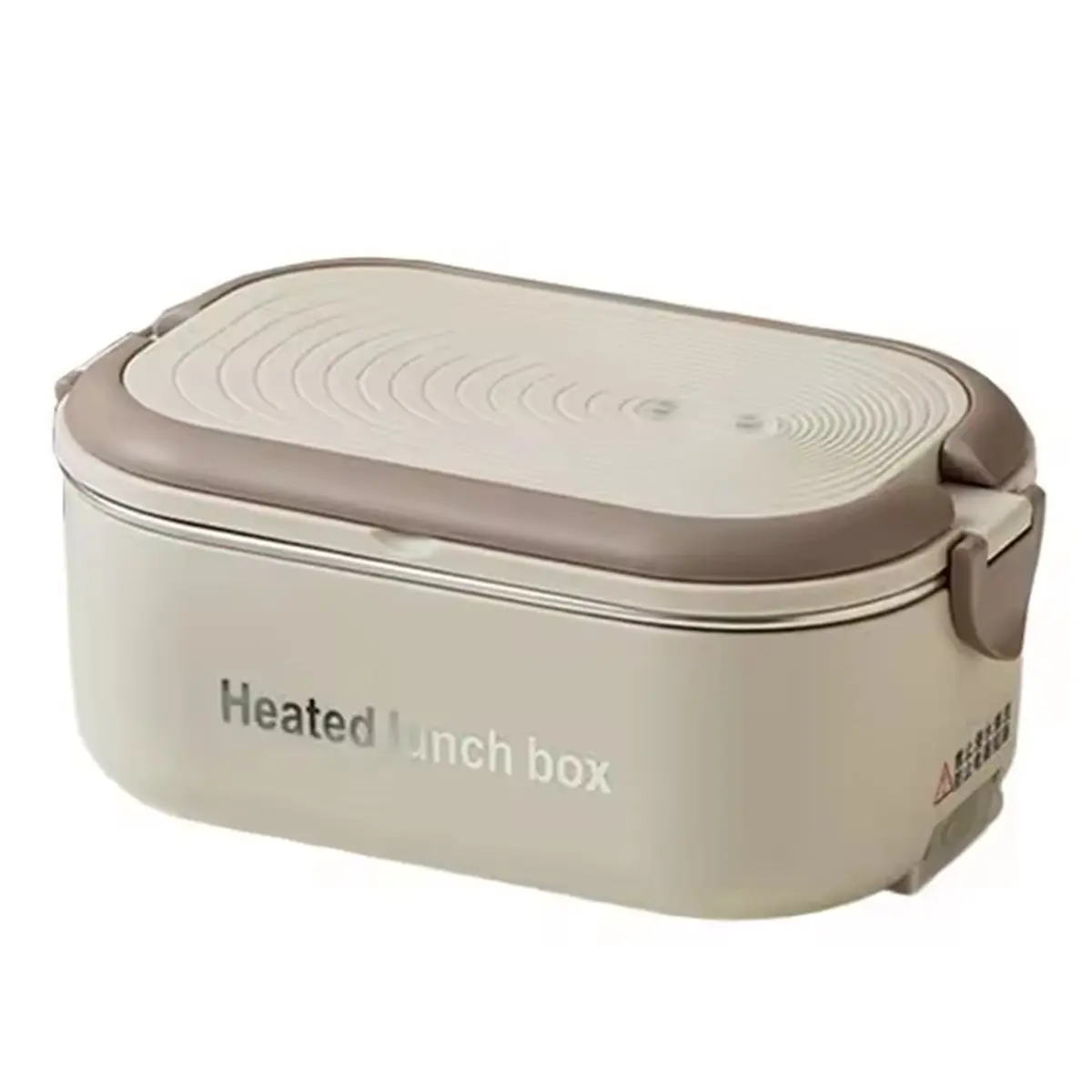 AA25 220V EU Plug Portable Electric Lunch Box 1L Stainless Steel Set Office Food Warmer Heat Beige