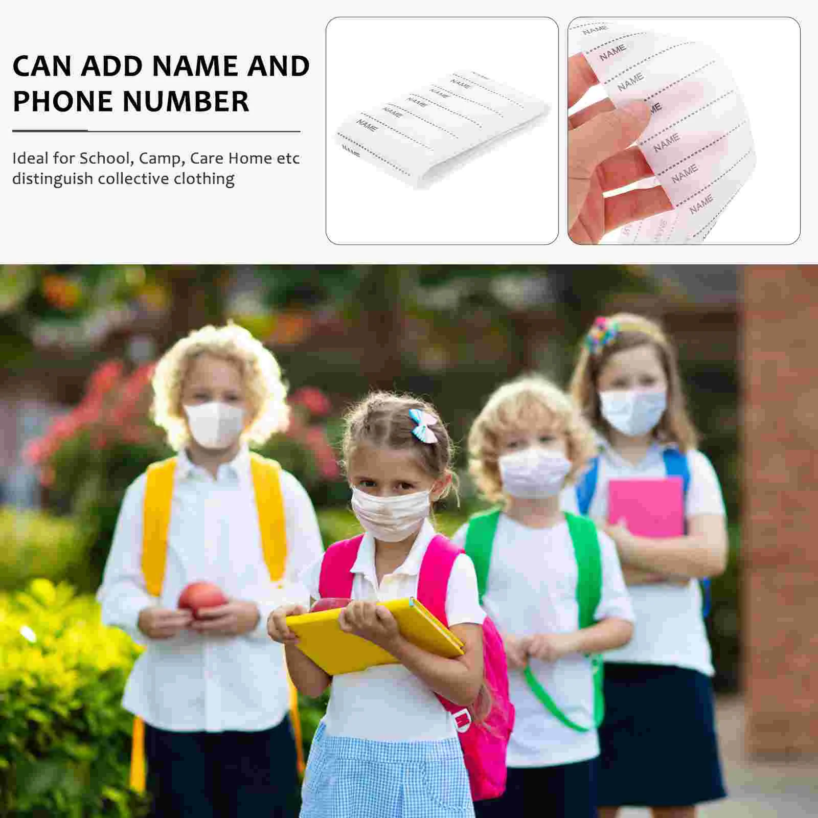 2 Sets Name Belt Clothing Label Apparel DIY Iron Clothes Tag Washable Labels Writable