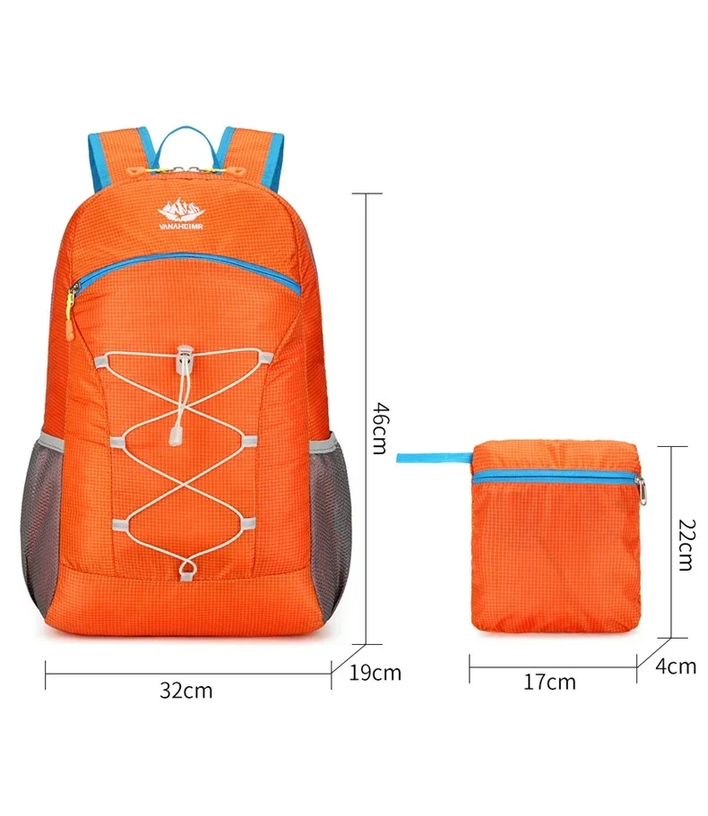 Mochila Exterior de Nylon Leve, Mochilas de Acampamento de Grande Capacidade, Multifuncional, Dobrável, Ciclismo, Esportes, Caminhada