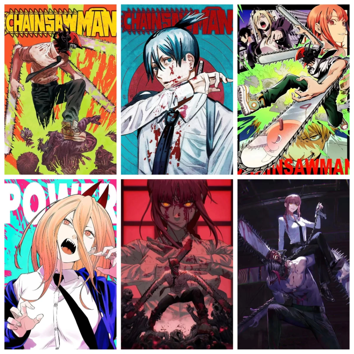 Japan Anime Chainsaw Man Oil Painting By Numbers Modern Wall Decor for Living Room Bedroom Perfect Gift No Frame