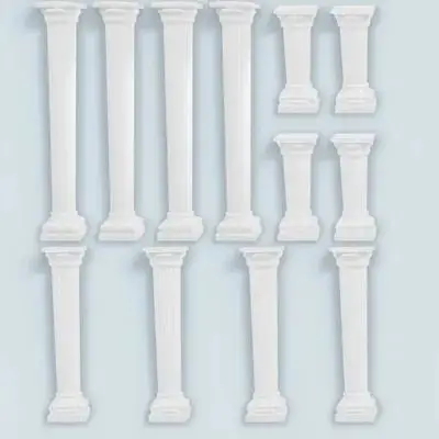 

12Pcs Roman Pillar Decor Mini Columns for Home Party Wedding Desk Photo Prop Table Ornament Sand Table Landscaping