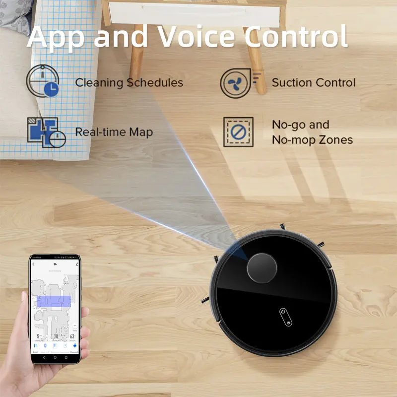 Carregamento automático Tuya Robô Varrendo Piso Inteligente, Eletrodomésticos, Wi-Fi, Navegação a Laser, Household, PST-S6-LWT