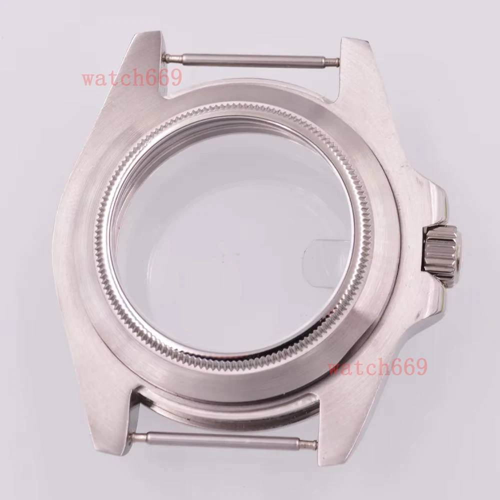 40mm Silver Watch Case Sapphire Glass Fixed Bezel fit NH35 NH36 NH34 ETA2824 PT5000 Movement