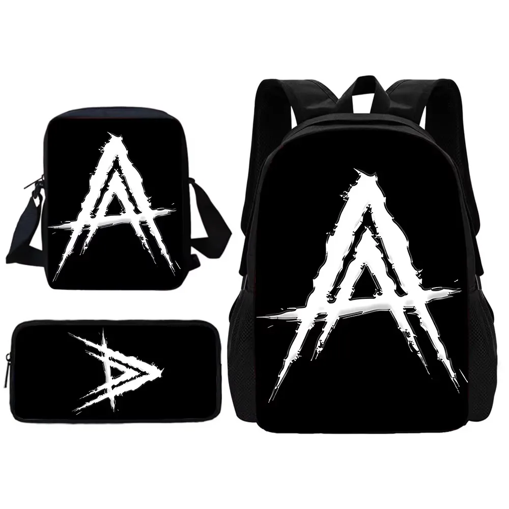 

Fashion Hot Rapper Anuel AA Child School Backpack With Shoulder Bag Pencil Bags School Bags for Boys Girls Best Gift