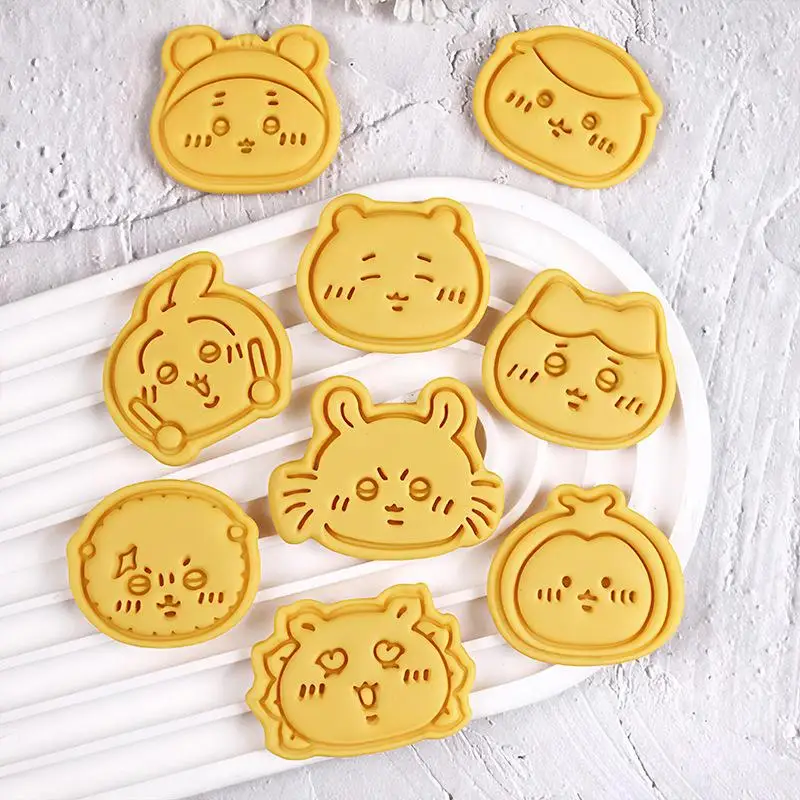 Chiikawa Cookie Cutter 3D Press Stamp Mold Usagi Hachiware Cartoon Biscuit Embosser Diy Baking Tool Clay Fondant Mould Gift