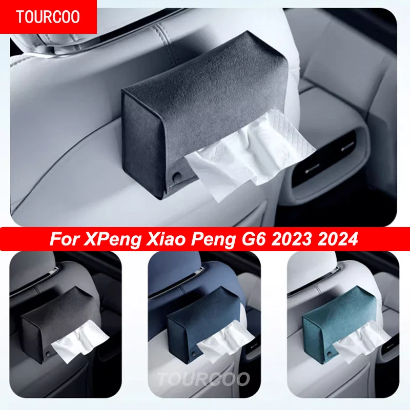 

For XPeng Xiao Peng G6 2023 2024 Car Tissue Bag Drawn Paper Bag Inside Car Tissue Box Hanging Type Alcantara Accessories