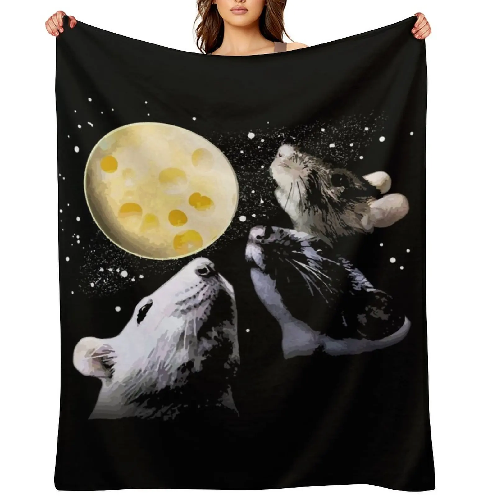 

Three Rat Moon Throw Blanket Beach Baby For Decorative Sofa for babies Blankets